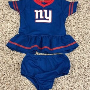 Blue Baby Outfit with Red Accents